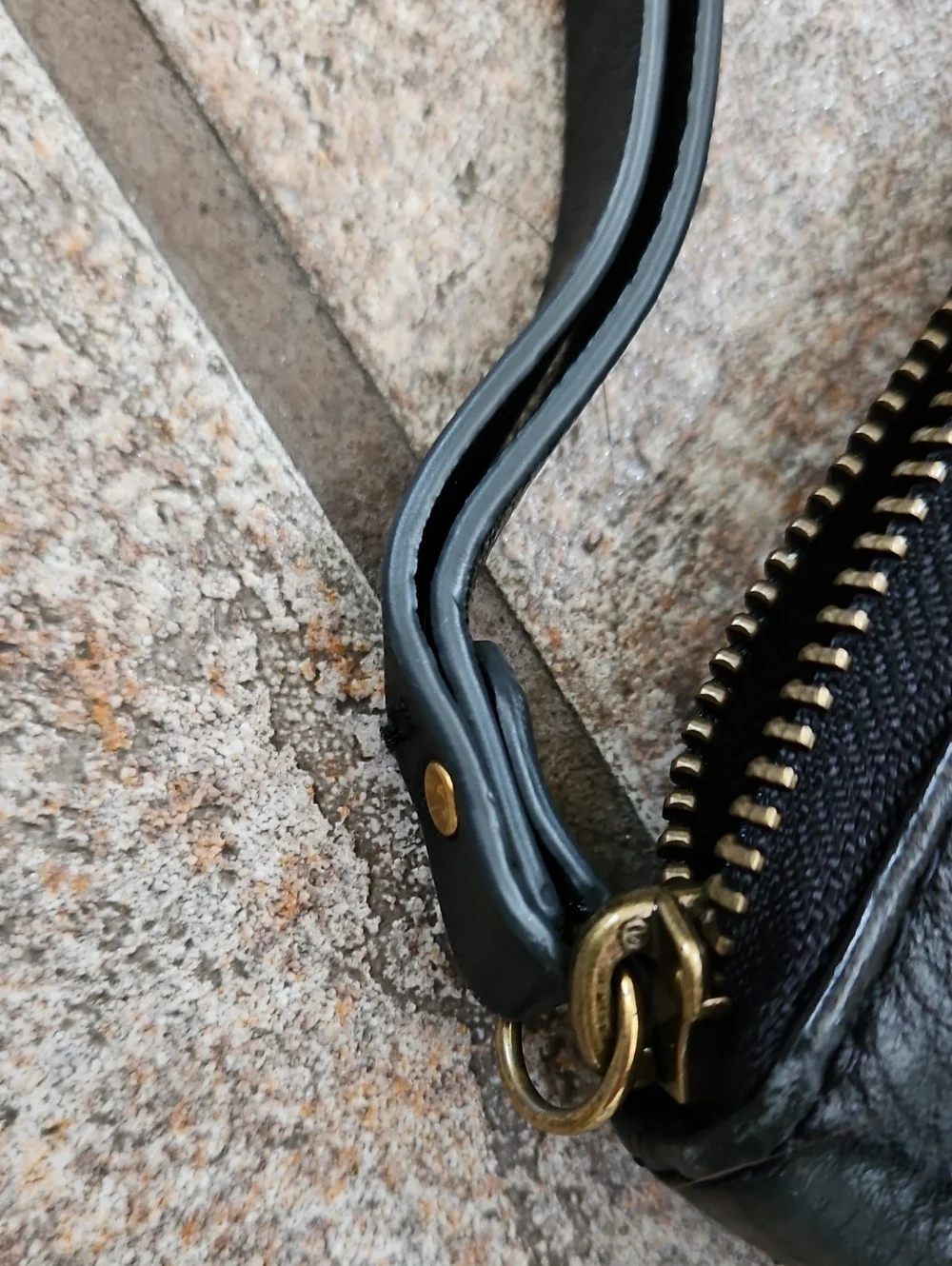 Fossil Black Leather Zip-Around Wallet